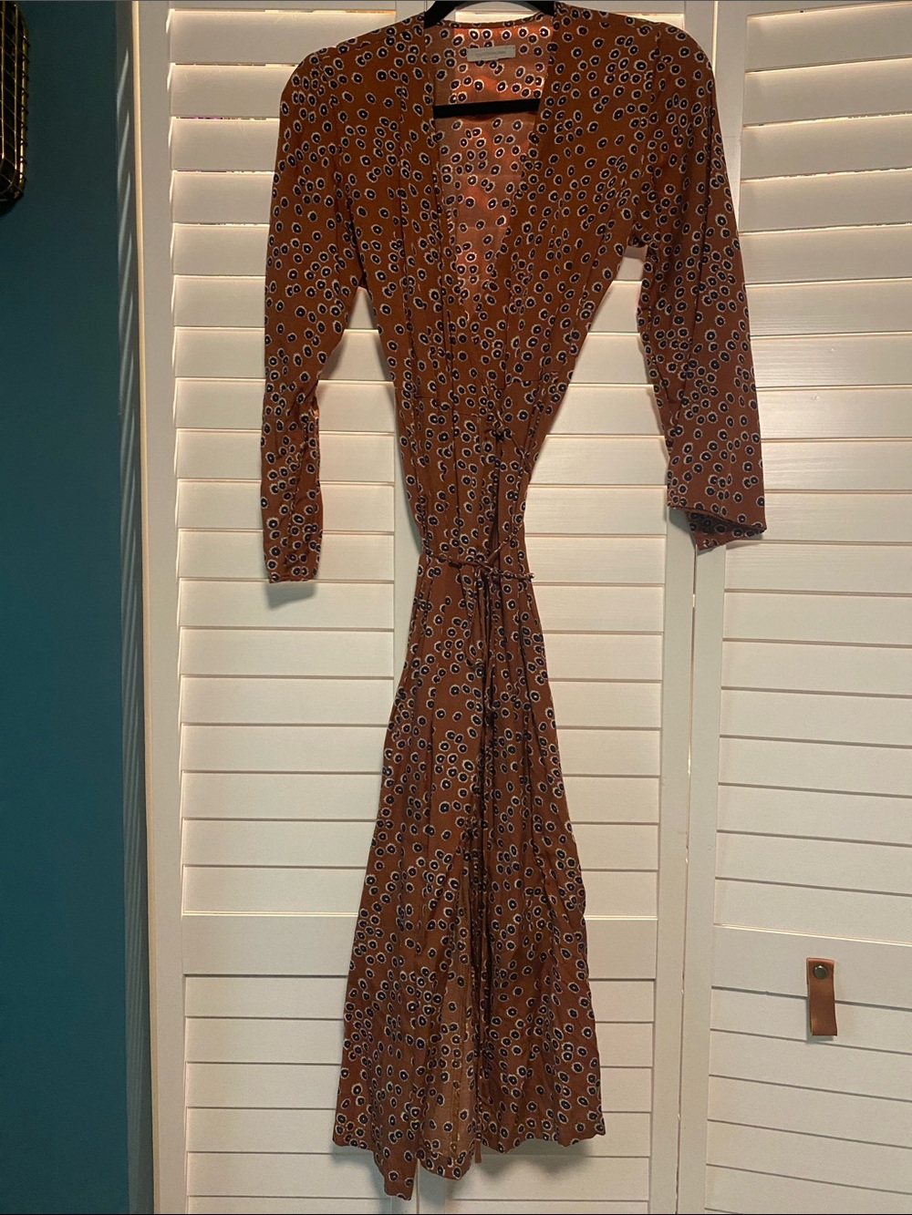 Outerknown Rhiannon Rust Wrap Dress- XS